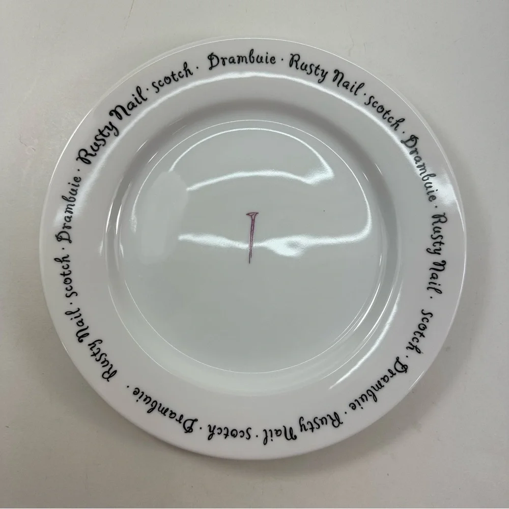 4 Pottery Barn Bar Lingo Cocktail Appetizer Plates 8
